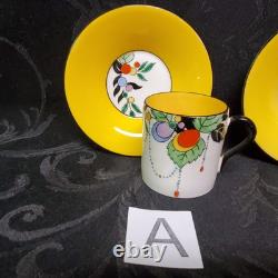 Art Deco Shelley Autumn Leaf 11441 Set of 4 Demitasse Cups and Saucers STUNNING