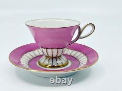 Augarten Pink Pedestal Demitasse Cup & Saucer Set of 5