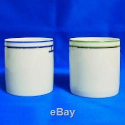 Auth Hermes Blue/Green Rythme Demitasse Cup & Saucer Set Porcelaine in Box Good