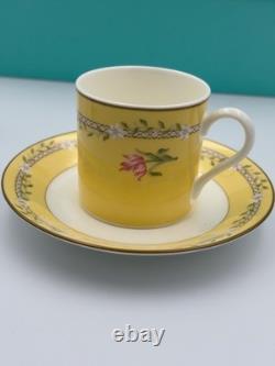 Auth Tiffany Co Pink Tulip Demitasse Cups and Saucers Set of 2 WithBox In The USA