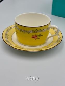 Auth Tiffany Co Pink Tulip Demitasse Cups and Saucers Set of 2 WithBox In The USA Auth Tiffany Co Pink Tulip Demitasse Cups and Saucers Set of 2 WithBox In The USA
