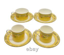 Auth Tiffany Co Pink Tulip Demitasse Cups and Saucers Set of 2 WithBox In The USA