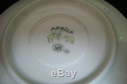 Authentic HERMES Africa Porcelain 2 Set Demitasse cup and Saucer