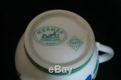 Authentic HERMES Toucans Porcelain 2 Set Demitasse cup and Saucer