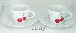 Authentic Louis Vuitton x Murakami Cerises Set 2 Coffee Cups & Saucers Demitasse