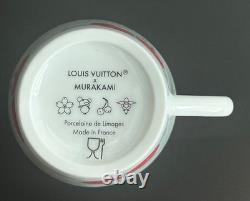 Authentic Louis Vuitton x Murakami Cerises Set 2 Coffee Cups & Saucers Demitasse