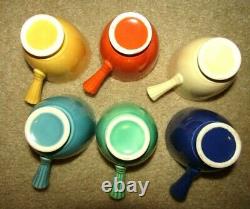 Awesome Fiesta Pottery Demitasse Cobalt After Dinner Coffeepot & 6 Cups/saucers