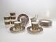 Aynsley Bone China Birks Sterling Silver 7 Jeweled Demitasse Cups Saucers B3081