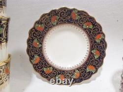 Aynsley Bone China Birks Sterling Silver 7 Jeweled Demitasse Cups Saucers B3081