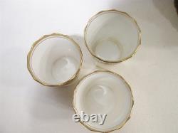 Aynsley Bone China Birks Sterling Silver 7 Jeweled Demitasse Cups Saucers B3081