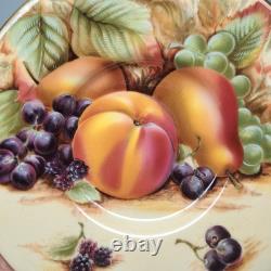 Aynsley Bone China Orchard Gold Fruit Demitasse Espresso Cups & Saucers SET of 4