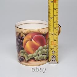 Aynsley Bone China Orchard Gold Fruit Demitasse Espresso Cups & Saucers SET of 4