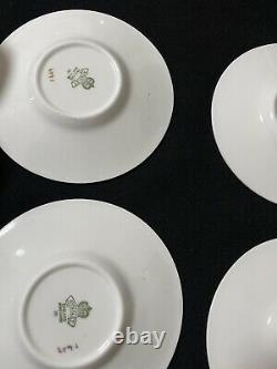 Aynsley Demitasse Cup and Saucer Set Of Six (6) Leaf Gold Design