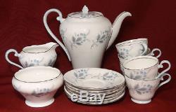 Aynsley Demitasse Las Palmas Blues Teapot Tea Set Cups Saucers Creamer Sugar Lot