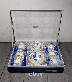 Aynsley Fine English Bone China HENLEY Flat Demitasse Tea Coffee Cups & Saucers