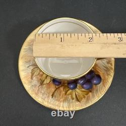 Aynsley Gold Orchard Fruit Demitasse Cups & Saucers Signed D Jones Set Of 6
