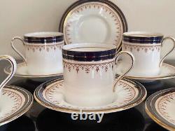 Aynsley Leighton Cobalt Blue 5 Demitasse Cups and 6 Saucers