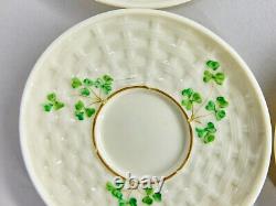 BELLEEK Basket Weave 10 Demitasse Tea Cup & Saucer Set 3d Mark 1926-46 R172