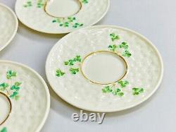 BELLEEK Basket Weave 10 Demitasse Tea Cup & Saucer Set 3d Mark 1926-46 R172