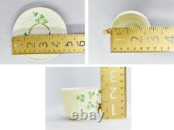 BELLEEK Basket Weave 10 Demitasse Tea Cup & Saucer Set 3d Mark 1926-46 R172