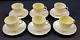 Belleek Tridacna Yellow Flat Demitasse Cups & Saucers 5th Mark Set Of 6
