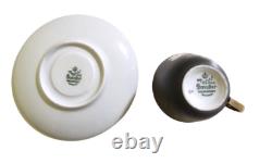 Bareuther Waldsassen set of 2 black demitasse cups and saucers with golden roses