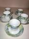 Bassett Limoges Austria Set Of 5 Hand-painted Demitasse Cups & Saucers 1890-1920