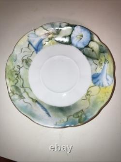 Bassett Limoges Austria Set Of 5 Hand-Painted Demitasse Cups & Saucers 1890-1920