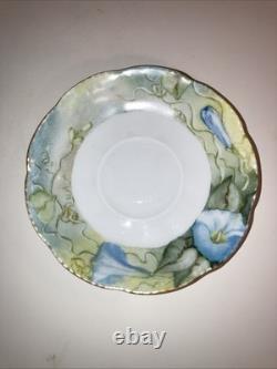 Bassett Limoges Austria Set Of 5 Hand-Painted Demitasse Cups & Saucers 1890-1920