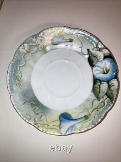 Bassett Limoges Austria Set Of 5 Hand-Painted Demitasse Cups & Saucers 1890-1920