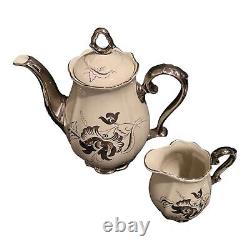 Bavaria Bareuther Demitasse Tea set, 6 Demitasse Cups & Saucers, Tea Pot Creamer