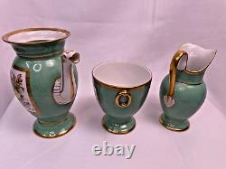 Beautiful Green and Gold Antique Imperial Style Demitasse 13 Piece Set