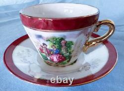 Beautiful, Rare, Vintage Imperial Fine China Cups and Saucers. Set of 6