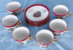 Beautiful, Rare, Vintage Imperial Fine China Cups and Saucers. Set of 6