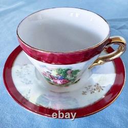 Beautiful, Rare, Vintage Imperial Fine China Cups and Saucers. Set of 6