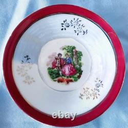 Beautiful, Rare, Vintage Imperial Fine China Cups and Saucers. Set of 6