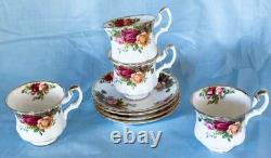 Beautiful Royal Albert Old Country Roses Demitasse Cups and Saucers. 4 Sets Beautiful Royal Albert Old Country Roses Demitasse Cups and Saucers. 4 Sets