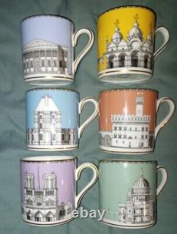 Beautiful Wedgwood Grand Tour Collection from 1993 6 Demitasse Cups & Saucers