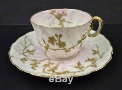 Belleek Demitasse Cup & Saucer Antique American CAC Hand Painted