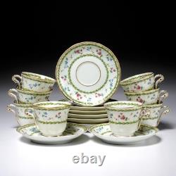 Bernardaud Artois Vert Versailles Demitasse Espresso Cups & Saucers 8 Pc Set C