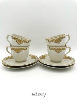 Bernardaud Coquille Demitasse Cups & Saucers, Set of 4