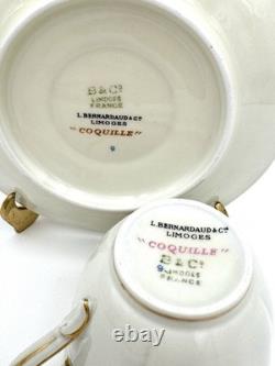 Bernardaud Coquille Demitasse Cups & Saucers, Set of 4