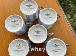 Bernardaud Galerie Royale Wallis Demitasse Cups & Saucers Set of 6 Limoges