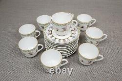 Bernardaud Limoges Chateaubriand Green Set of 9 Demitasse Cups and 10 Saucers