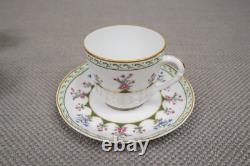 Bernardaud Limoges Chateaubriand Green Set of 9 Demitasse Cups and 10 Saucers