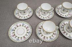 Bernardaud Limoges Chateaubriand Green Set of 9 Demitasse Cups and 10 Saucers