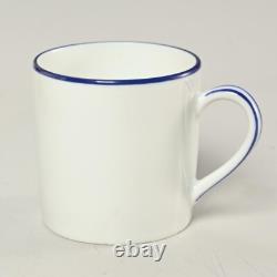 Bernardaud Limoges Pamphyle Blue White Porcelain Demitasse Cups Saucers Set of 8