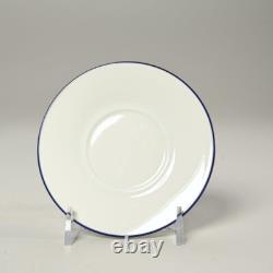 Bernardaud Limoges Pamphyle Blue White Porcelain Demitasse Cups Saucers Set of 8