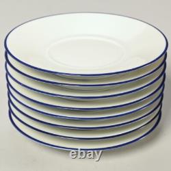 Bernardaud Limoges Pamphyle Blue White Porcelain Demitasse Cups Saucers Set of 8