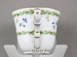 Bernardaud Porcelain Artois Vert Espresso Coffee Demitasse Cups & Saucers X 6